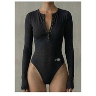Badblood BS Cotton Jersey Henley Neck Bodysuit