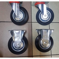 6Pcs Rubber Wheel Trolley On Off Brake Wheels Trolley 6 Inch Trolley Gledekan Trolley