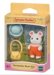 Sylvanian Families - Marshmallow Mouse Baby (New) #5408