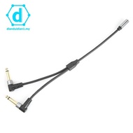 【dianduidian1.my】2pcs 1/8 Inch Socket to 1/4 Inch Plug Y Splitter Adapter Cable 0.24M 3.5mm Female S