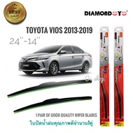 ที่ปัดน้ำฝน ใบปัดน้ำฝน ซิลิโคน ตรงรุ่น Toyota Vios 2013-2016 ไซส์ 24-14 ยี่ห้อ Diamondคุณภาพดีจริง