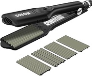 Hair Crimper for Women Girls, DSHOW Hair Straightener with 4 Interchangeable Titanium Ceramic Flat C