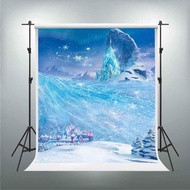 GURETER 5x7ft Frozen Backdrop for Princess, Ice Kingdom Crystal Castle Photo Background Children Kid