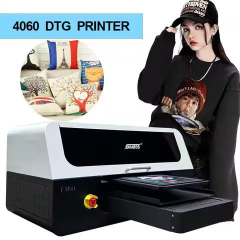 DTG Printer A3 4060 Model Digital Printer for T-shirt Hoodie Sweaters Quilt Cover Printing with 2 XP