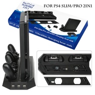 Ps4 Slim / Ps4 Pro Console and Controller Charging Stand and Fan Cooling Heat