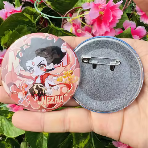 58mm Cartoons Nezha Aobing Aorun Anime Shiji Niangniang Cosplay COSTUME Badge Pin SPTE Tinplate Broo