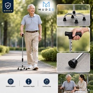 Tongkat Kaki 4 Boleh Laras Anti Gelincir Tongkat Jalan Aluminium Alloy Extra Stabil Walking Stick Wa