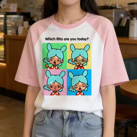 Toca Boca shirt teen gyaru 2000s korean fashion clearance sales gothic tshirt party clearance sales