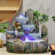 Rockery Flowing Water Fountain Circulating Waterwheel Feng Shui Wheel Money Ornaments Alpine Landscape Indoor ZWG0 USSK