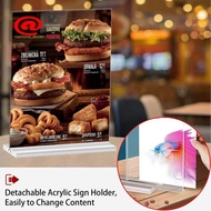 Acrylic Stand Picture Paper Card Flyer Holder A5 148x210mm Clear Table Restaurant Menu Holder 10pcs 