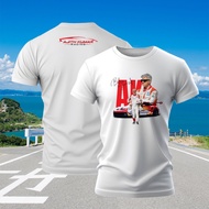 （24-hour ）COD Unisex Baju T-Shirt - 2025 Ajith Kumar Racing, 100% Cotton Short Sleeve (Black & White