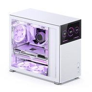 Jonsbo D41 MESH SCREEN White Computer Case - ATX M-ATX with 8 Inch LCD SCREEN, 360mm Water Dissipati