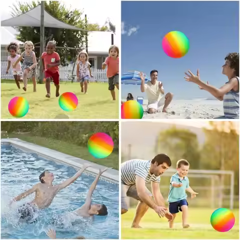 Party Decorations Swimming Pool Large Rainbow 9 Inch Inflatable Dodgeball Beach Ball Kickball