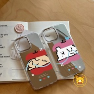 Cartoon Puppy Mirror Phone Case For Honor X70 X70i X60 X60i X50 X40 GT Pro Power X50i X40i X30i X30 