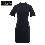 Louis Vuitton [สภาพดีเยี่ยม/ของแท้ในประเทศ] RW202W NHY FJDR25 เดรสแขนสั้นคอสูงเข้ารูปพิมพ์ลายโมโนแกร