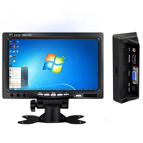7 inch Widescreen HD 1024 * 600 Small LCD Monitor with AV / VGA / HDMI-Compatible Mini Desktop LCD M