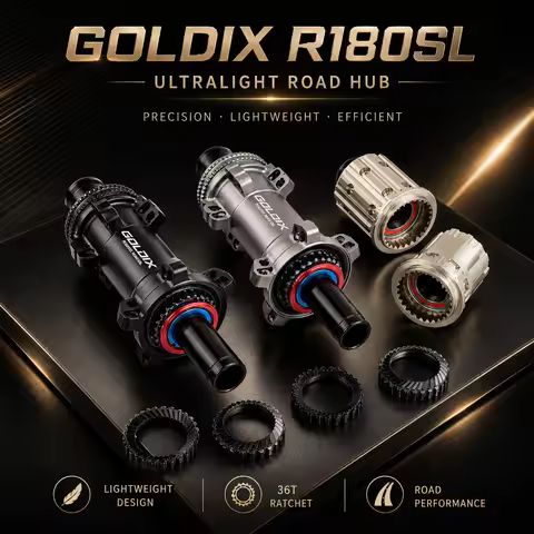 GOLDIX R180SL Lightweight Road Bike Disc Hub 20H Carbon Spoke Ready 36T Ratchet 255g 10-12 Speed