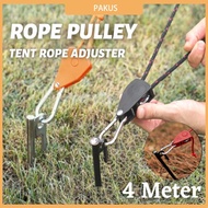 4M Camping Rope Pulley Adjuster Regulator Paracord Outdoor Adjustable Tensioner Reflective Tent Buck