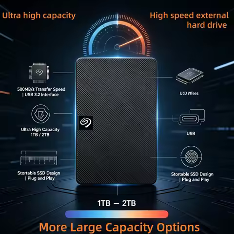 For Seagate Portable hard drive SSD USB 3.0 High Speed 1TB 2TB More Large Capacity Options Original 