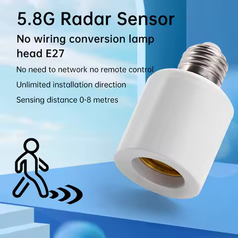 E27 Lamp Holder AC110-240V 5.8G Radar Sensing/Remote Control Lamp Socket Intelligent Lamp Base 8m Co
