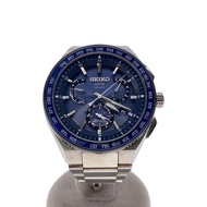 SEIKO Men's ASTRON Solar Watch Analog Navy Silver