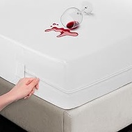LUX Décor Full Zipper Mattress Protector - 100% Waterproof Mattress Encasement Cover, Noiseless, Abs