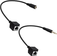 Network RJ45 to DC 3.5mm Extender Converter 1/8 inch Male & Female TRRS 4 Pole Jack to RJ45 Female E