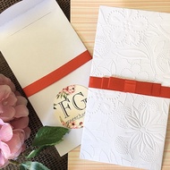 6pcs Embossed White Flower Angpau Envelopes, 9x17cm by fgpaper