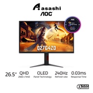 AOC Q27G4ZD 26.5" QD-OLED 240Hz 0.3ms HDR True Black 400 QHD Gaming Monitor