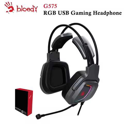 A4Tech Bloody G575 RGB USB Gaming Headphone,7.1 Virtual Surround Sound,RGB Flow Backlight,Sensitivit