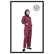 MAROON BAJU MEDICAL SCRUB-OTEE MEDICAL SCRUBS