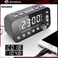 BUR_ Digital Alarm Clock Radio Dual USB Adjustable Volume LED Display Sleep Timer Wireless FM/DAB Clock Radio Home Supplies