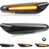 2Pcs Smoke Lens Dynamic Flowing Sequential LED Turn Signal Light For BMW E60 E61 E90 E91 E92 E93 E81