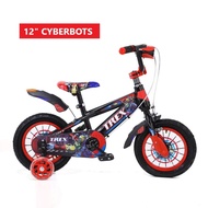 Trex Cyberbots 12" x 2.50" BMX Steel Kids Bike with Flashing Lights and Wheels for 2-4 Years Fatbike