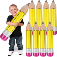 8 Pieces Giant Inflatable Pencil Balloons 28.7 Inch Jumbo Blow Up Pencils Funny Hanging Classroom De