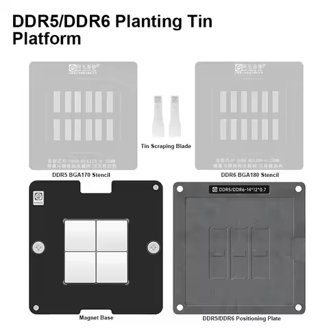 AMAOE DDR5/DD6 BGA Reballing Stencil for BGA170 BGA180 Video Memory Chip Graphics Tin Planting Steel