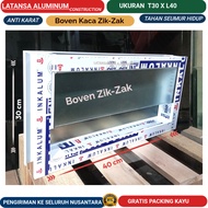 Boven Aluminum Size T30 x L40 Zinc Glass Complete, Ready to Install Mirror