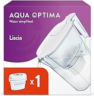 Aqua Optima Liscia Water Filter Jug & 1 Evolve+ Filter Cartridges 2.5L White - Fridge & Dishwasher F
