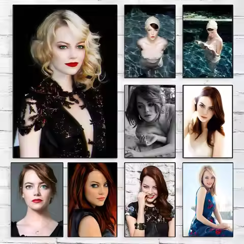 E-Emma Stone Poster High-definition waterproof poster stickers, suitable for bedroom, living room, h