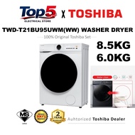 Toshiba 2-in-1 Inverter Washer Dryer (8.5/6kg) TWD-T21BU95UWM(WW) Combo Inverter Aroma+ AI Washing M
