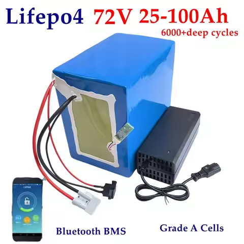 Lifepo4 Bluetooth, BMS, 72V, 50Ah, 60Ah, 30Ah, 72V, 40Ah, 100Ah, 80Ah, 5000W, for motocycle/Golf car