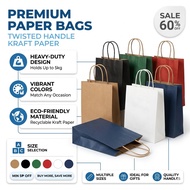 GOODAY Kraft Paper Bag for gift Twisted Handle Bag White/Brown/Black Birthday Gift Bag