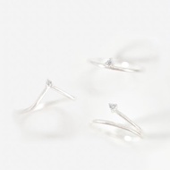 / 星星的細語/ 全套三入925純銀鋯石戒指 疊戒 幼戒指