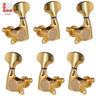 [Lovoski] 3R3L Golden Tuning Peg Tuner For Steel String Electric Acoustic Folk Guitar Golden 3R3L