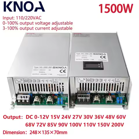 Adjustable 1500W Digital Display Switching Power Supply AC/DC 0-12V 13.8V 24V 36V 48V 60V 72V 80V 11