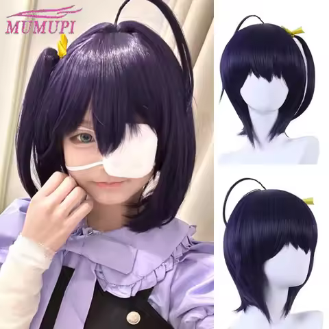 chuunibyou demo koi ga shitai Rikka Takanashi Cosplay Wig Purple Synthetic Short Straight Wig Anime 