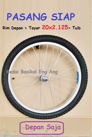PASANG SIAP rim - rim 20" basikal tayar 20x2.125 dan tuib . Terus pasang kat tayar basikal/kedaibas