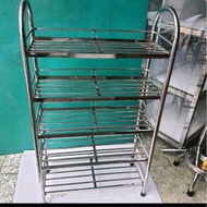 Stainless steel shoe shelf size 25cm x 60cm includes 3 floors, 4 floors, 5 floors, thick and sturdy.