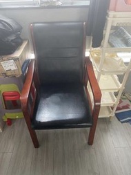 單人實木真皮梳化凳