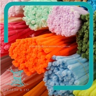 100Pcs Glittle / Filament Twist Tie/ Kawat Bulu / Kawat DIY Bunga/Chenille Stems/Dawai Jong/Dawai Bu